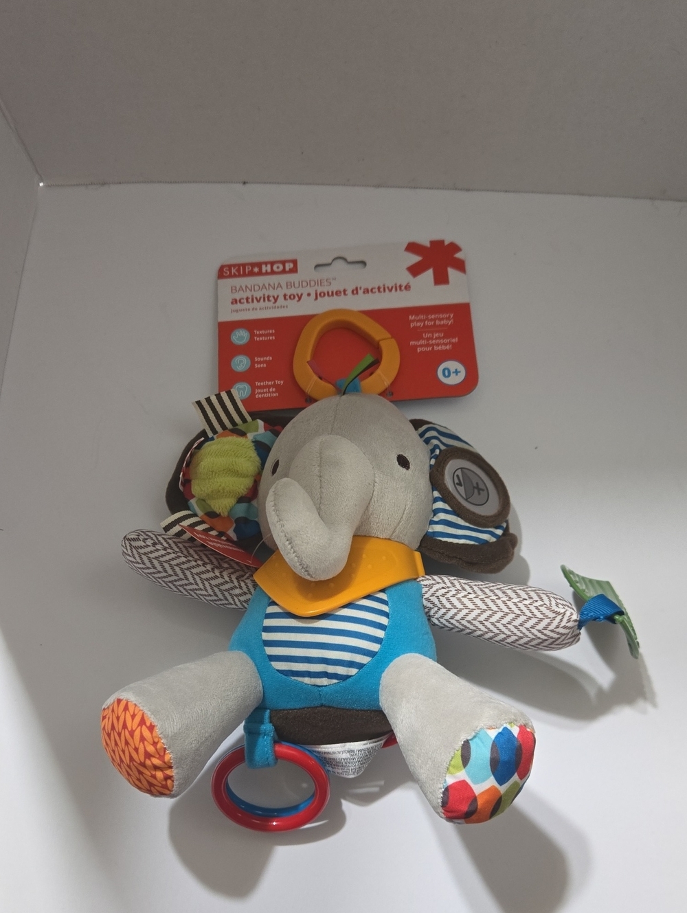 Skip Hop Gray & Blue Elephant Bandana Buddies Activity Toy 0+